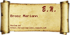 Brosz Mariann névjegykártya
