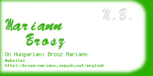 mariann brosz business card